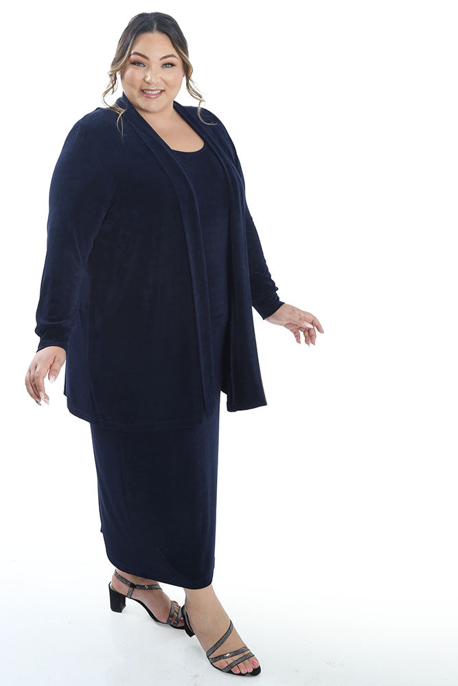Jackets Vikki Vi Classic Navy Long Kimono Jacket