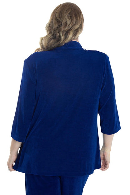 Jackets Vikki Vi Classic Royal Blue 3/4 Sleeve Kimono Jacket