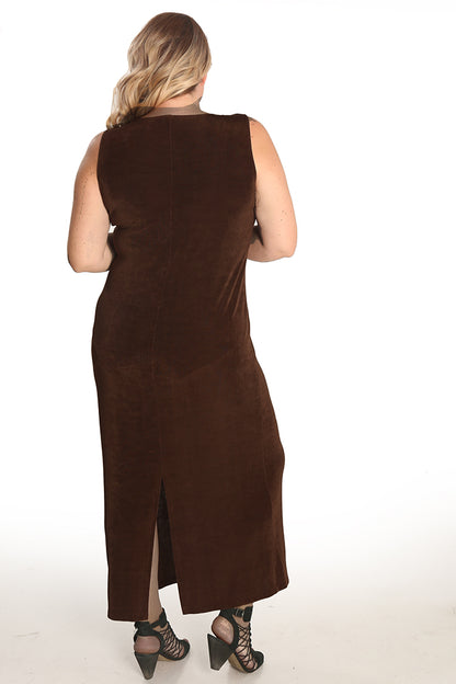 Dresses Vikki Vi Classic Bronze Jewel Neckline Maxi Dress