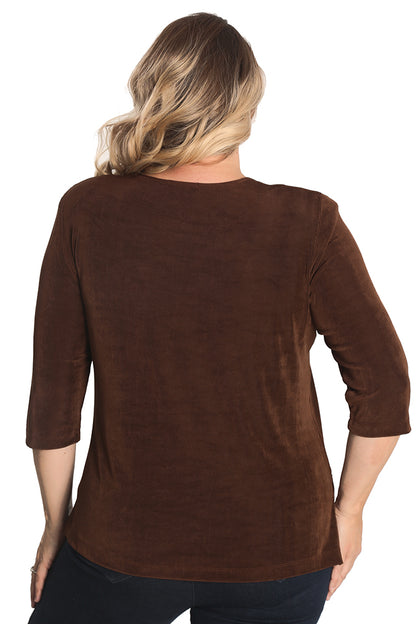 Tops Vikki Vi Classic Bronze 3/4 Sleeve Top