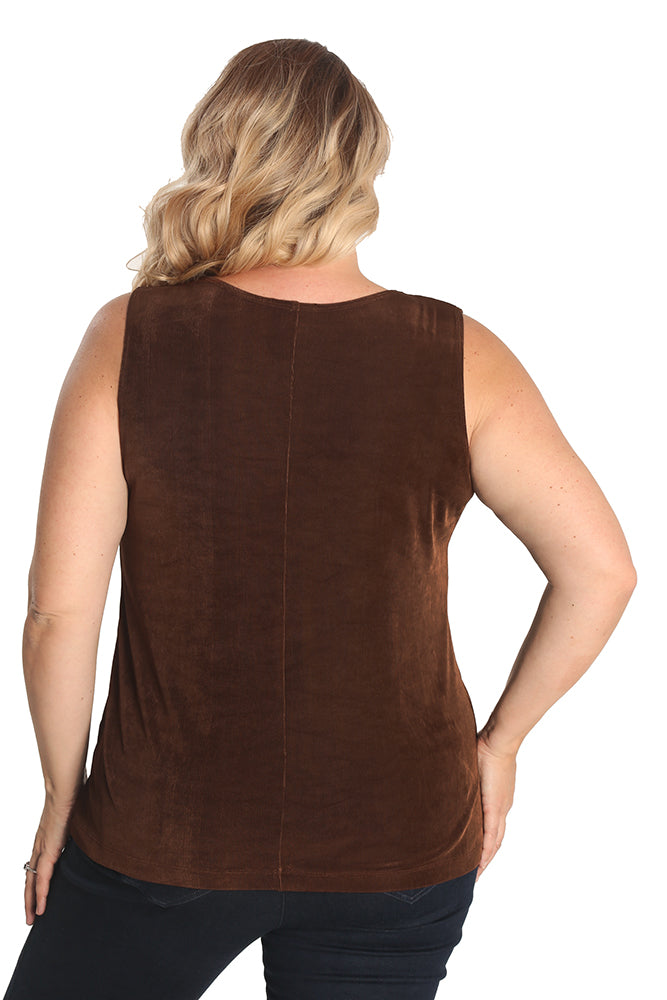 Tops Vikki Vi Classic Bronze Sleeveless Shell