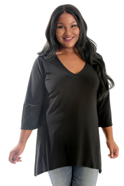 Tops Vikki Vi Jersey Black Shark Bite Tunic