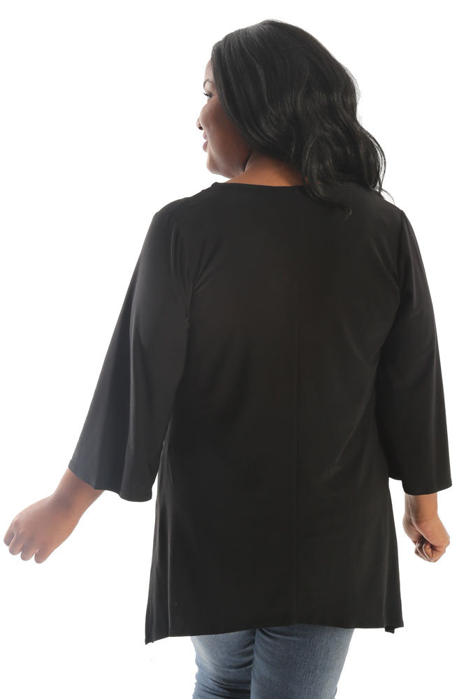 Tops Vikki Vi Jersey Black Shark Bite Tunic