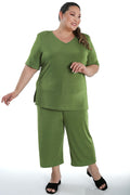 Vikki Vi Classic Avocado Crop Pant