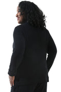 La Cera Comfort Collection Black Zip Jacket
