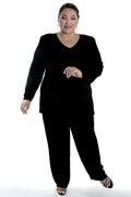 Vikki Vi Classic Black V-Neck Long Sleeve Tunic