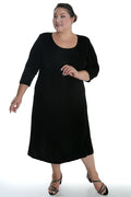 Vikki Vi Classic Black 3/4 Sleeve A-Line Dress