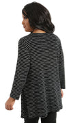Vikki Vi Black and White Striped Tunic