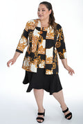Vikki Vi Jersey Ivory Frame 3/4 Sleeve Kimono Jacket