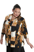 Vikki Vi Jersey Ivory Frame 3/4 Sleeve Kimono Jacket