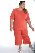 Vikki Vi Silky Classic Coral Crop Pant