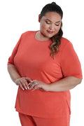 Vikki Vi Silky Classic Coral Short Sleeve Tunic