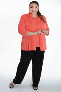 Vikki Vi Silky Classic Coral 3/4 Sleeve Kimono Jacket