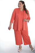 Vikki Vi Silky Classic Coral Crop Pant