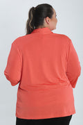 Vikki Vi Silky Classic Coral 3/4 Sleeve Kimono Jacket