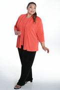 Vikki Vi Silky Classic Coral 3/4 Sleeve Kimono Jacket