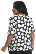 Vikki Vi Brushed Jersey Daisy Short Sleeve Tunic