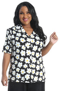 Vikki Vi Brushed Jersey Daisy Camp Shirt