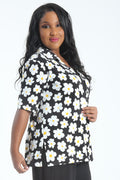 Vikki Vi Brushed Jersey Daisy Camp Shirt