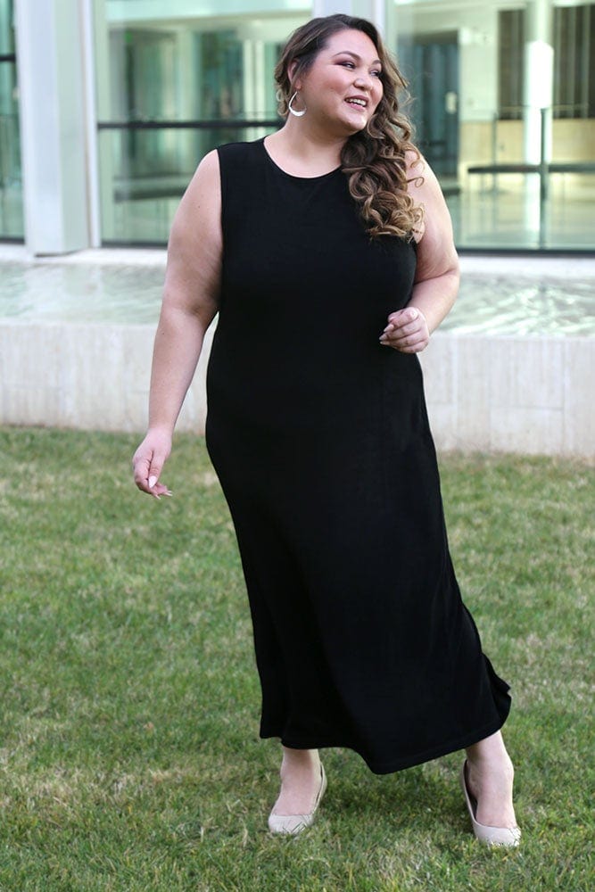 Vikki Vi Jersey Black Maxi Tank Dress 0X Vikki Vi Jersey Black Maxi Tank Dress 0X