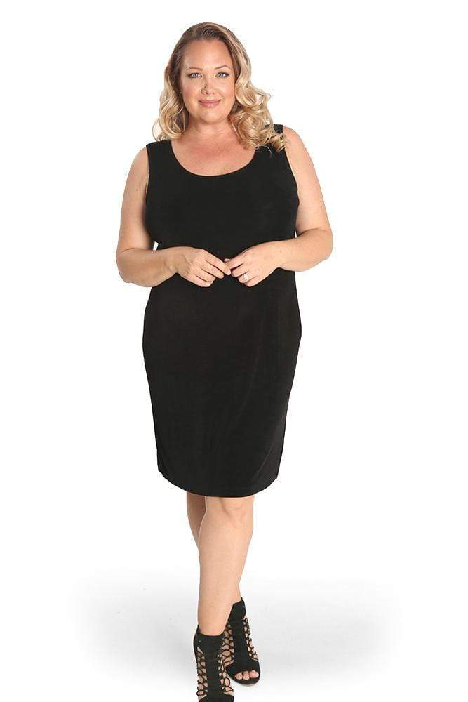 Vikki Vi Classic Black Sleeveless Shift Dress
