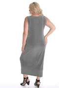 Dresses Vikki Vi Classic Cool Gray Sleeveless Maxi Tank Dress