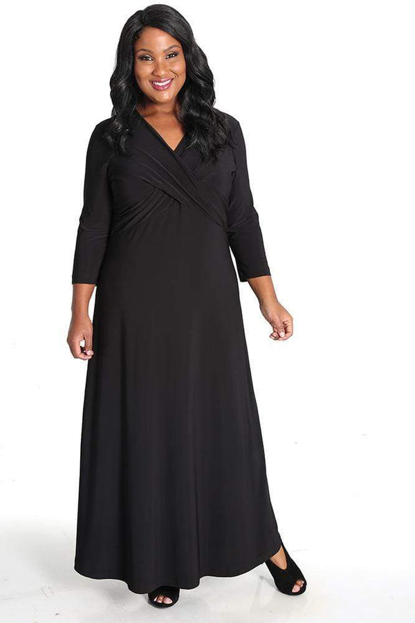 Dresses Vikki Vi Jersey Black Crossover Maxi Dress