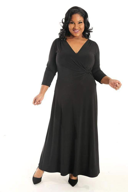 Dresses Vikki Vi Jersey Black Faux Wrap Maxi Dress