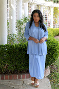 Vikki Vi Silky Classic Dusty Blue Maxi Tank Dress