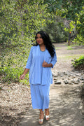 Vikki Vi Silky Classic Dusty Blue Maxi Tank Dress