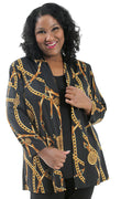 Vikki Vi Jersey Black Chain Kimono Jacket