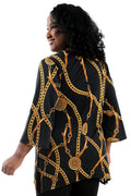 Vikki Vi Jersey Black Chain Shark Bite Tunic
