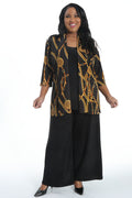 Vikki Vi Jersey Black Chain 3/4 Sleeve Kimono Jacket