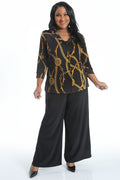 Vikki Vi Jersey Black Chain Notch Collar Jacket