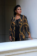 Vikki Vi Jersey Black Chain Kimono Jacket