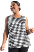 Vikki Vi Brushed Jersey Houndstooth Tank