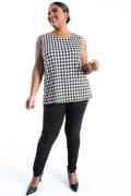 Vikki Vi Brushed Jersey Houndstooth Tank
