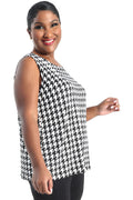 Vikki Vi Brushed Jersey Houndstooth Tank