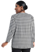 Vikki Vi Brushed Jersey Houndstooth Long Sleeve Tunic