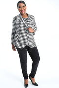 Vikki Vi Brushed Jersey Houndstooth Blazer