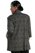 Vikki Vi Jersey Gold Ikat 3/4 Sleeve Kimono Jacket