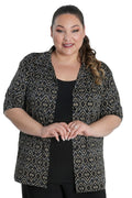 Vikki Vi Jersey Gold Ikat Camp Shirt