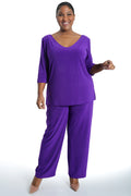 Vikki Vi Jersey Iris Deep Scoop Neck Top
