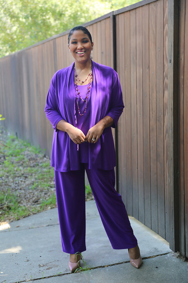 Vikki Vi Jersey Iris 3/4 Sleeve Kimono Jacket