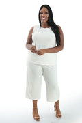 Vikki Vi Jersey Ivory Crop Pant