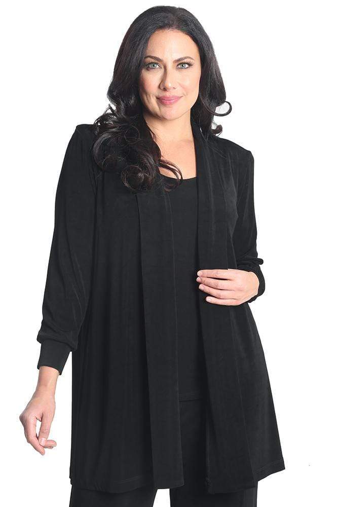 Jackets Vikki Vi Classic Black Long Kimono Jacket