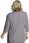 Jackets Vikki Vi Classic Cool Gray 3/4 Sleeve Kimono Jacket
