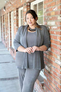 Jackets Vikki Vi Classic Cool Gray 3/4 Sleeve Kimono Jacket