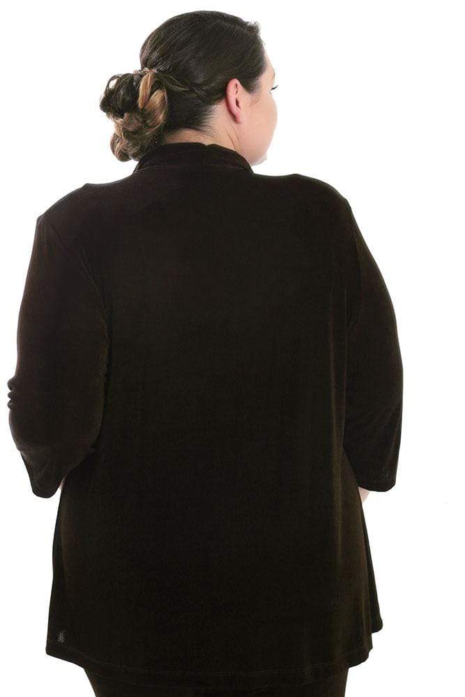Jackets Vikki Vi Classic Chocolate 3/4 Sleeve Kimono Jacket