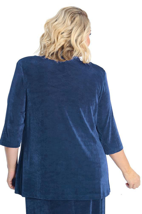 Jackets Vikki Vi Classic French Blue 3/4 Sleeve Kimono Jacket